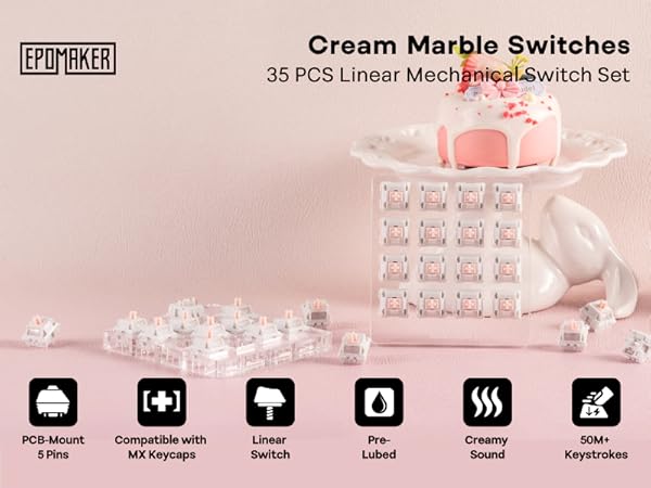 EPOMAKER Cream Marble Linear Mechanical Switch