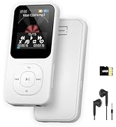 Retro-Style MP3 Player with Bluetooth 5.3, 64 GB Mini Music Player for Sports with Built-in Speak...