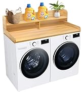 Royxen Laundry Countertop with 2-Tier Shelf Universal Fit, Washer and Dryer Countertop with Stora...