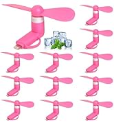 Aeergured Mini Cell Phone Fan 12 Pack, 2-in-1 Fan Compatible for iPhone, iPad, Android Smartphone...