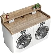 Corbyles 2-Tier Washer Dryer Countertop with 2.75" H Edge Rails, 58" W x 28" D Laundry Countertop...