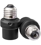 DEWENWILS Light Sensor Socket 2 Pack, Automatic Dusk to Dawn E26/E27 Socket Adapter, Double Senso...