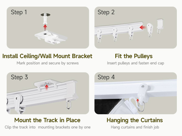Blackout Room Divider Curtains, Extra Wide Ceiling Sound ProofPrivacy Drapes Ceiling Track