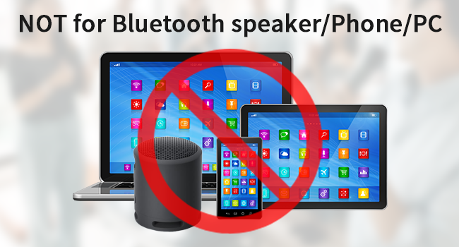 NOT for Bluetooth speaker/Phone/PC