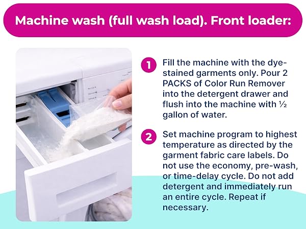Carbona color run remover front load washer for removing dye transfer stains