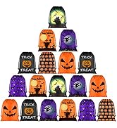 KUUQA 18 Pack Halloween Candy Bags, Halloween Drawstring Goodie Bags, Halloween Treats Bags, Hall...