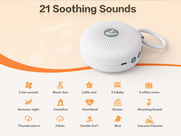 portable noise machine with 21 Soothing Sounds