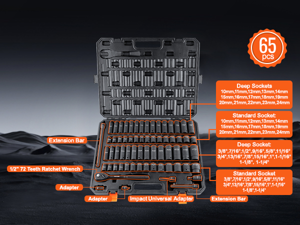 Impact-Socket-Set-a100-2.2-m