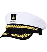 Captain Yacht Hat Boat Cap: Sailor Marine Admiral Hat for Halloween Costume Accessory, 8.6 x 6 x ...