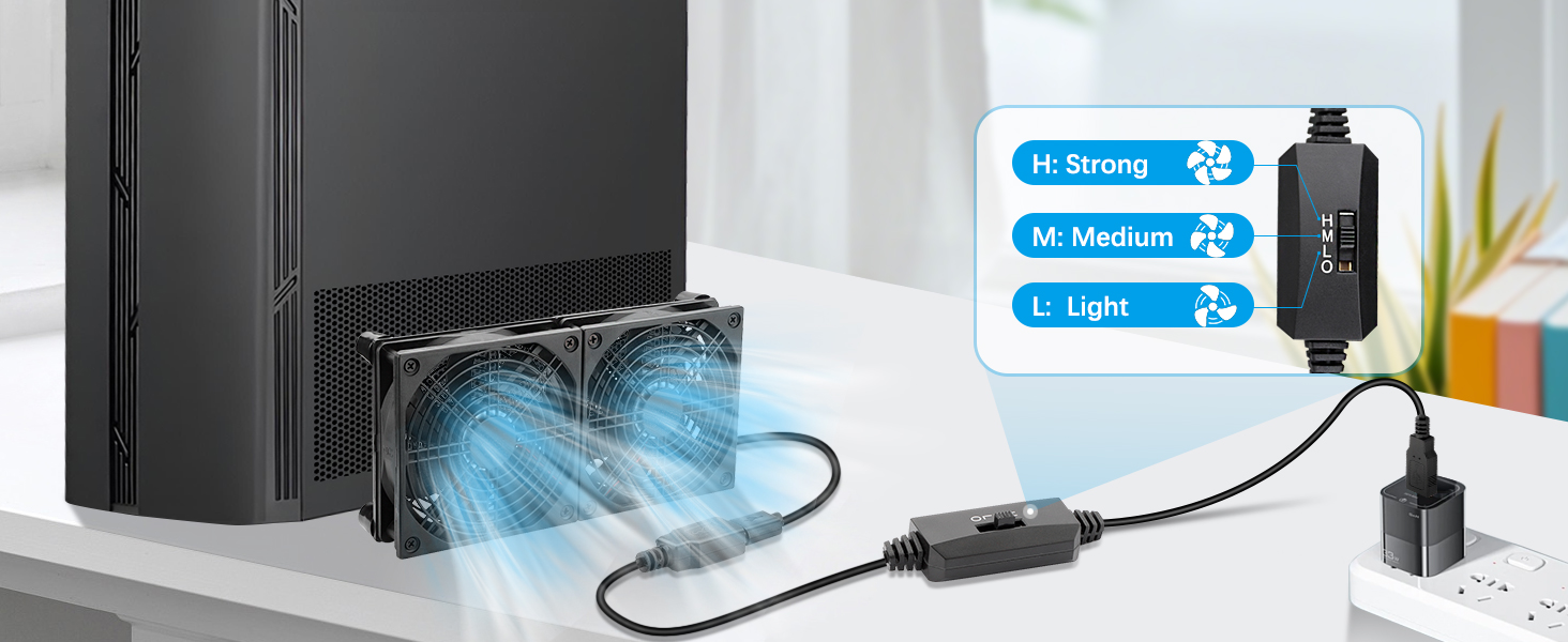 computer usb cooling fan dual window fan 5v with speed controller for computer case gpu router 