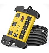 Heavy Duty Power Strip Surge Protector with USB,CRST Metal Power Strip with 2 USB 15 A 1875W, 15-...