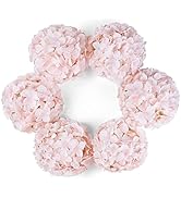 DuHouse Silk Hydrangea Artificial Flower Heads with Stems Fake Hydrangeas Flowers for DIY Wedding...