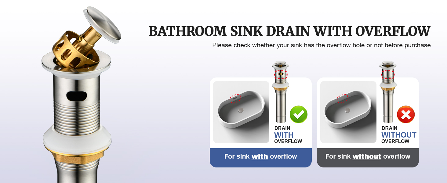 bathroom sink pop up drain