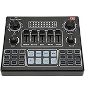 Computer External Live Sound Card, Professional Audio Mixer Voice Changer with 12 Sound Effects, ...