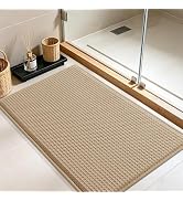 Boost Upgrade Memory Foam Waffle Bath Mat, Ultra-Max Soft Bathroom Rug, Super Non-Slip PVC Backin...