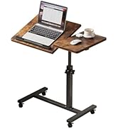 Mu Guang Tray Table for Couch,Adjustable Height&Protable Side Table,C-Shaped TV Dinner Table for ...