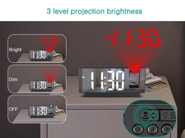 Projection Alarm Clock, Digital Clock
