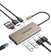 QGeeM USB C Hub Ethernet,9 in 1 USB Type C Hub HDMI Multi-Port Converter Adapter,100W Pd, USB 3.0...