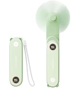 SWEETFULL Portable Handheld Mini Fan with LED Display, 3-in-1 Personal Foldable USB Rechargeable ...