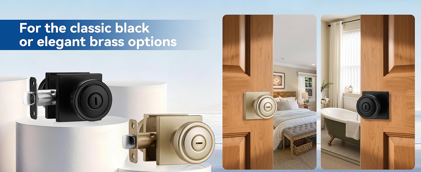 door knob, black door knob, gold door knob, Interior door knob, door knob with lock