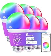 Consciot Smart Light Bulbs, A19 Color Changing Smart Bulbs, 800 Lumens 60W Equivalent, Works with...