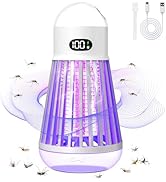 Bug Zapper Indoor Outdoor Mosquito Zapper, Rechargeable Fly Zapper Mosquito Killer Lamp with Stor...