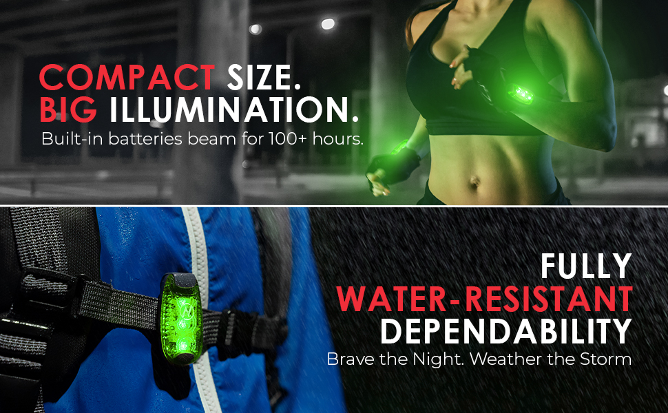 LED Safety Light (2 Pack) + Free Bonuses | Clip On Strobe/Running Lights for Runners