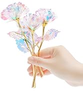 18 Pcs Galaxy Rose Colorful Rainbow Artificial Flowers Crystal Flower Best Gifts for Mother's Day...