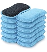 HOMEXCEL 12 Pack Multi-Purpose Scrub Sponges Kitchen, Dish Sponge, Non-Scratch Microfiber Sponge ...