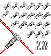 T Tap Wire Connectors for 18-22 AWG Wires, 3 Way 1 Pin Low Voltage Wire Splice Connectors, Solder...
