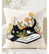 Kokaaee Embroidered Throw Pillow Cover 18x18 Inch - Spring Boho Decorative Animal Pillow Covers w...
