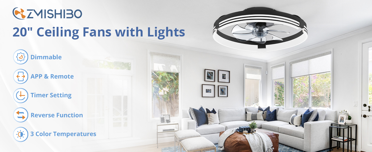 ZMISHIBO CEILING FANS