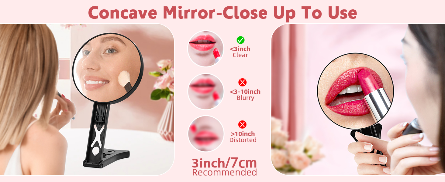 Dual-Sided Handheld Magnifying Makeup Mirror