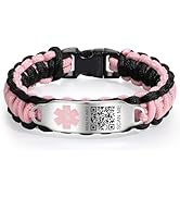 Theluckytag Medical Bracelets for Sport Men Women with QR Code Medical Alert ID Bracelets - Nylon...