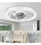 Deyagoo Ceiling Fan Light, 12-inch Socket Fan Light with Remote Control, 3 Colors (3000K-6500K) D...