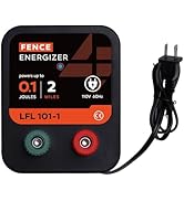 Electric Fence Charger, 2 Mile 8 Acres Electric Fence Energizer, 0.1 Joule Ac Powered Output Volt...