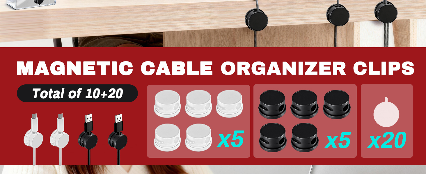Rotatable Cord Holder Magnetic Clips