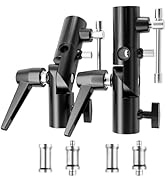 EMART Camera Flash Bracket H Type Mount with Umbrella Softbox Holder, 180° Swivel Adjustable Meta...