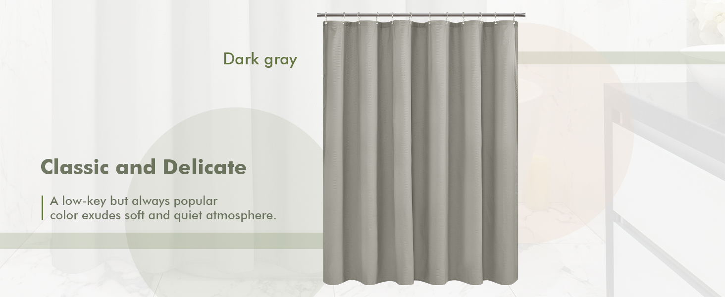 dark gray embossed microfiber shower curtain liner with magnets