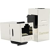 AMPCOM CAT6 RJ45 Inline Coupler Keystone Jack, Shielded Female to Female- 10 Pack