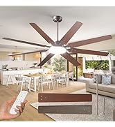 72 inch Ceiling Fans with Lights, Large Ceiling Fan with Light and Remote Control, Reversible, Di...