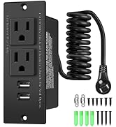 in-Drawer Outlet Kit: Organize Your Space with Two AC 15Amp Outlets &amp; USB Ports for Bathroom, Bed...