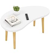 Funecy Mango Coffee Table Low Table with 4 Solid Wood Sturdy Legs, Floor Table Desk for Sitting o...