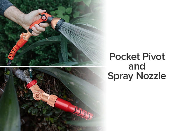 Pocket pivot and spray nozzle
