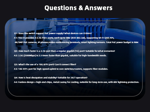 4x2.5gb poe switch 96w POE POWER