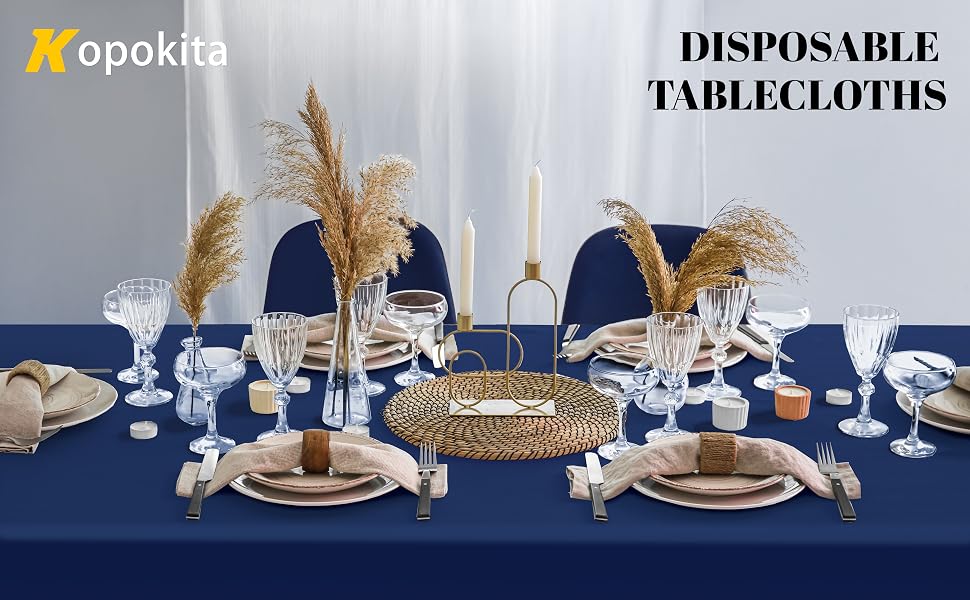 navy blue tablecloth