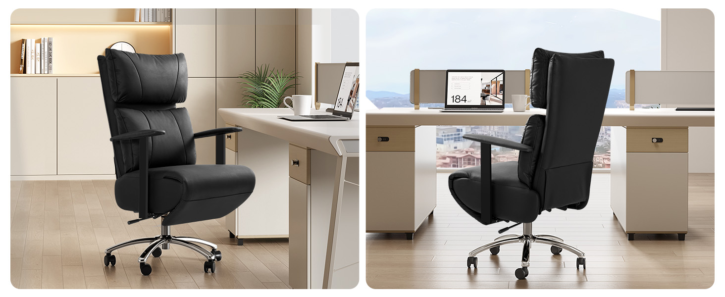 reclining office chair ergonomic with foot rest comfortable executive big and tall office chair