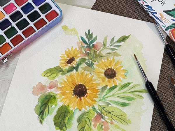 water color sunflower