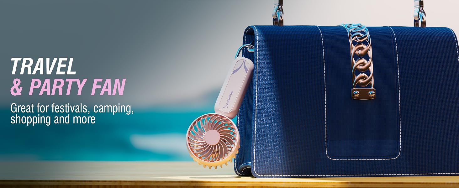 TRAVEL &amp;amp; PARTY FAN Great for festivals, camping, shopping and more