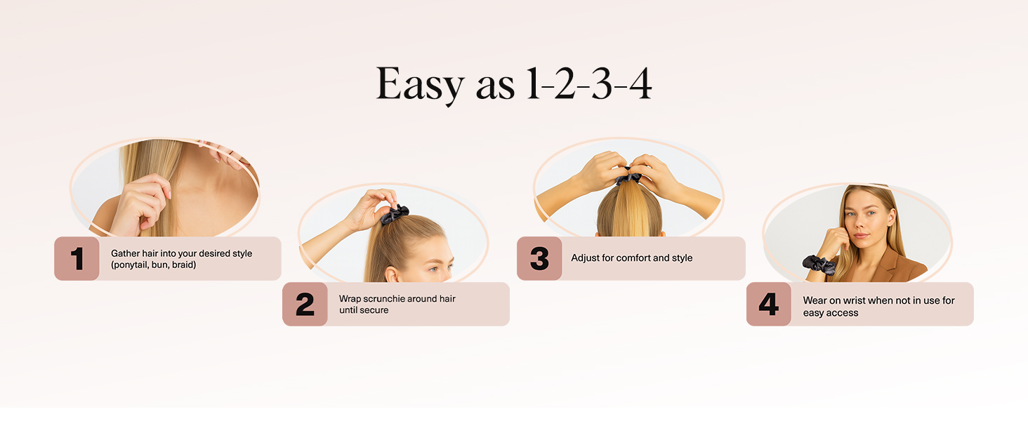 Kitsch Satin Hair Scrunchies for Women, Softer Than Silk Scrunchies for Hair
